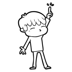 cartoon curious boy