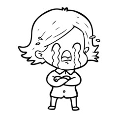 cartoon woman crying