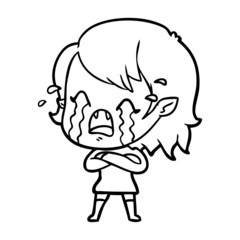 cartoon crying vampire girl