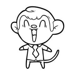 cartoon laughing monkey