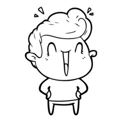 Obraz premium cartoon excited man