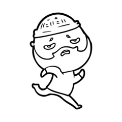 cartoon worried man with beard