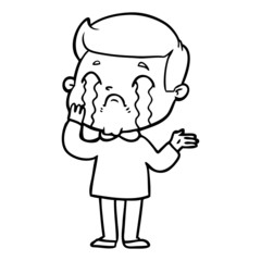 cartoon man crying