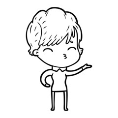 Fototapeta premium cartoon woman thinking