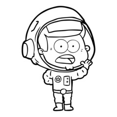 cartoon surprised astronaut