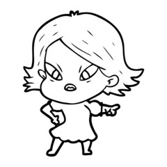 cartoon stressed woman