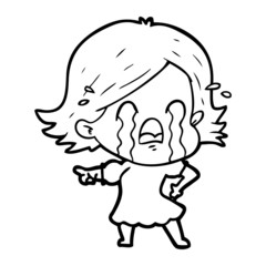 cartoon woman crying