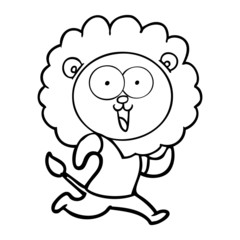 happy cartoon lion