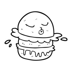 cartoon fast food burger
