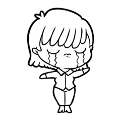 cartoon woman crying