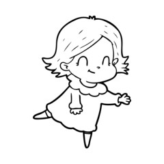 cartoon friendly girl