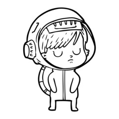 cartoon astronaut woman