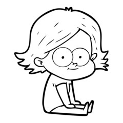 happy cartoon girl