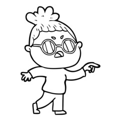 cartoon annoyed woman