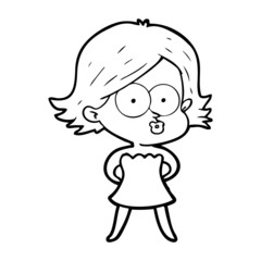 cartoon girl pouting