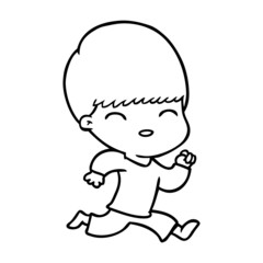 happy cartoon boy