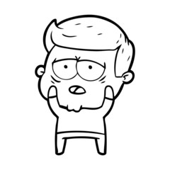 cartoon tired man