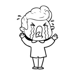 cartoon crying man