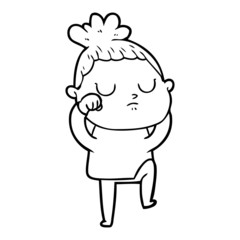 cartoon calm woman