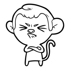 Obraz premium cartoon angry monkey
