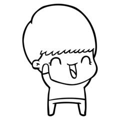 happy cartoon boy