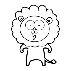 happy cartoon lion