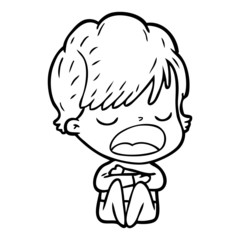 Obraz premium cartoon woman talking