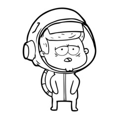 cartoon tired astronaut