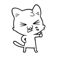 cartoon cat hissing