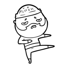 cartoon worried man with beard