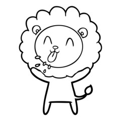happy cartoon lion