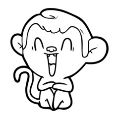 cartoon laughing monkey