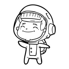 happy cartoon astronaut