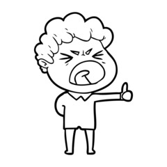 cartoon furious man