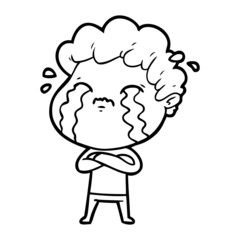 cartoon man crying