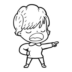 Obraz premium cartoon woman talking