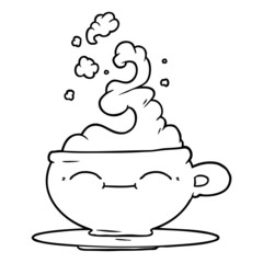 cartoon hot cup of coffee