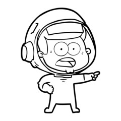 cartoon surprised astronaut