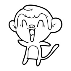 cartoon laughing monkey