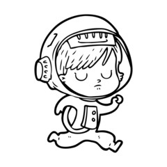 cartoon astronaut woman