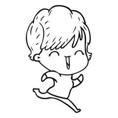 cartoon laughing woman