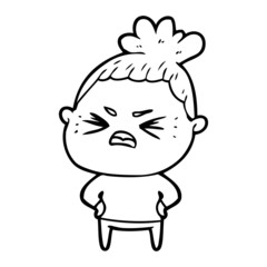 cartoon angry woman