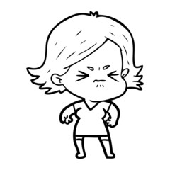 cartoon angry woman
