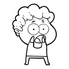 cartoon man gasping in surprise