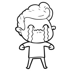 Fototapeta premium cartoon man crying