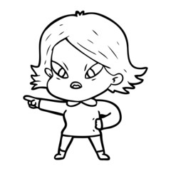 cartoon stressed woman