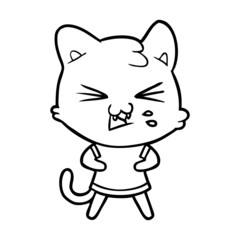 cartoon cat hissing