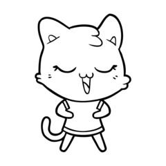 happy cartoon cat