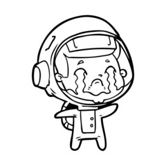 cartoon crying astronaut
