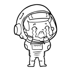 cartoon crying astronaut